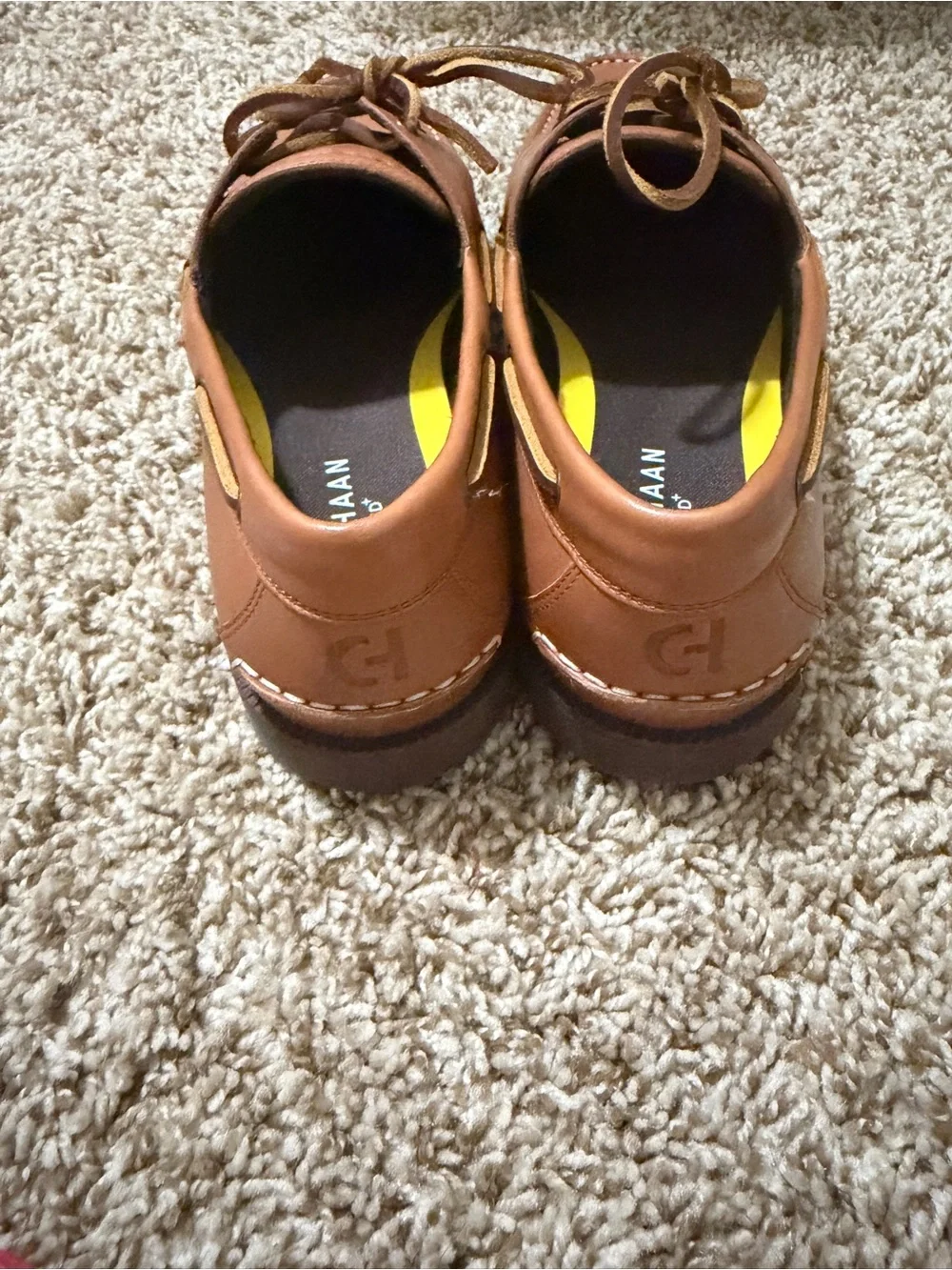 Cole Haan G1+ Bowside Boat Shoes Mens Size 11 Brown Leather Grand C42132 Cognac
